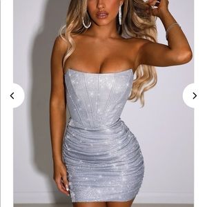 Babyboo silver sparkle mini dress